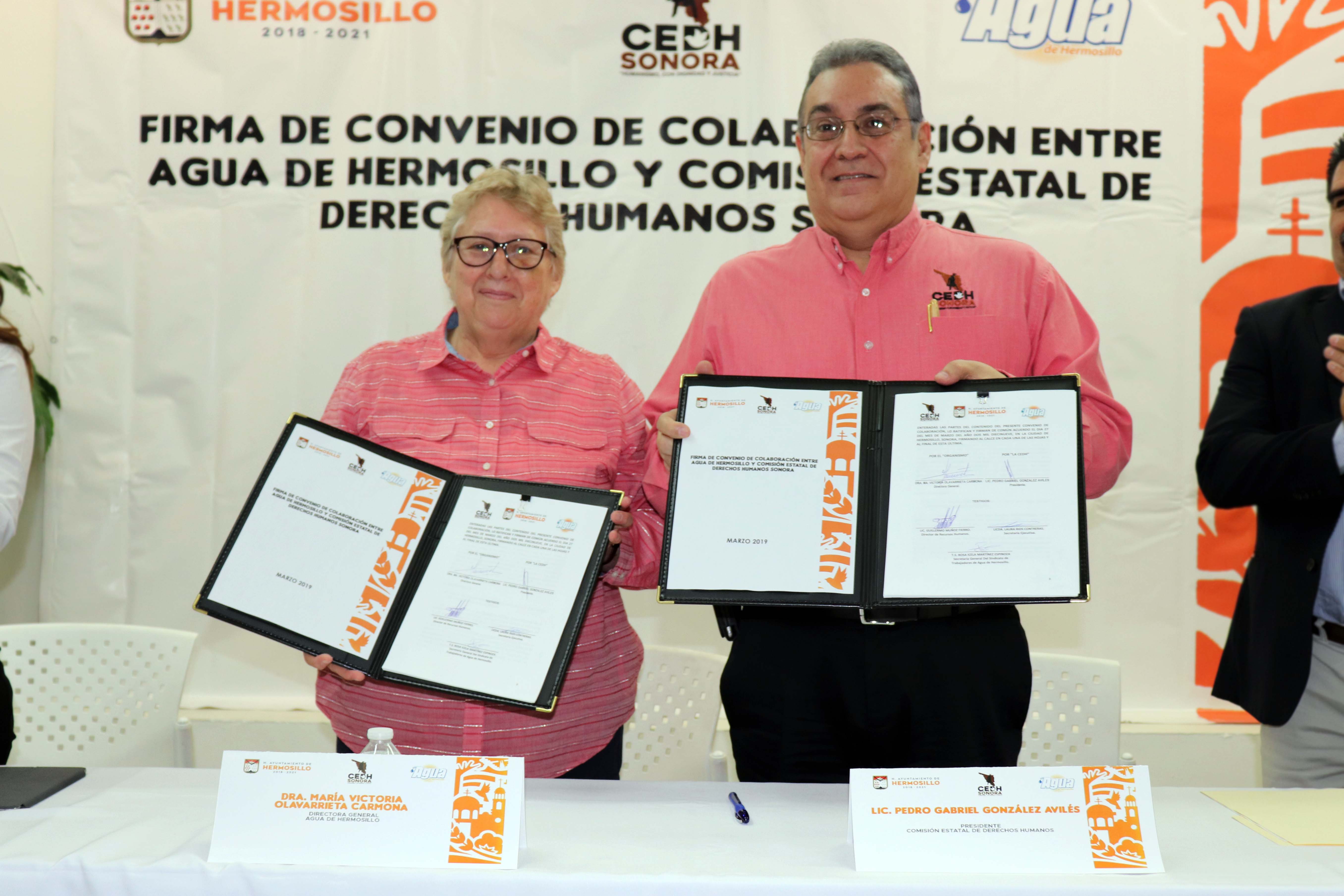 Firman convenio CEDH Sonora y Agua de Hermosillo
